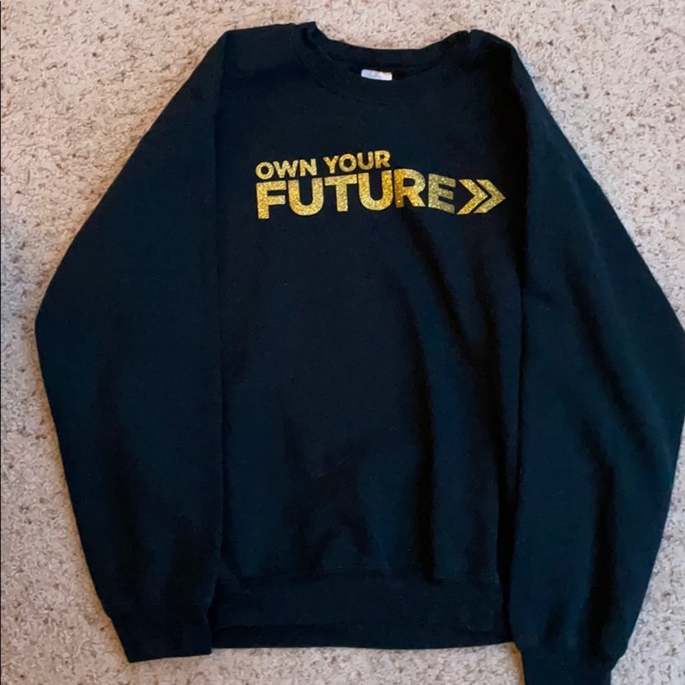 Black sparkle letter Crewneck